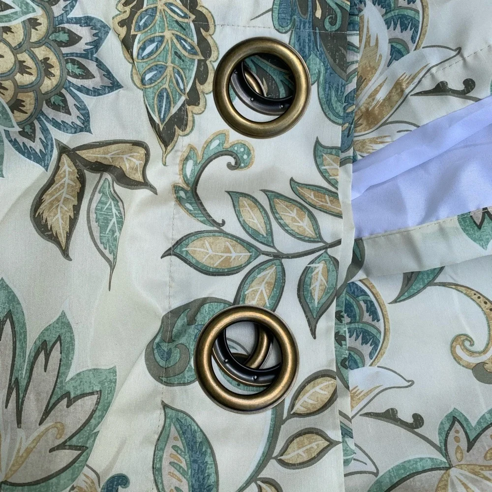 NWOT Pier 1 Tropical Leaf Curtain 4 Panels